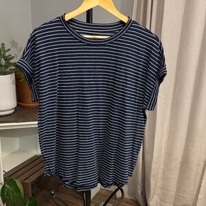 Maurices Navy and White Striped Tee